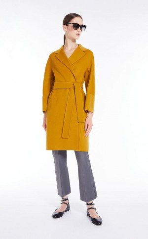 OCHRE MaxMara Short Wool Coats | MMR593899