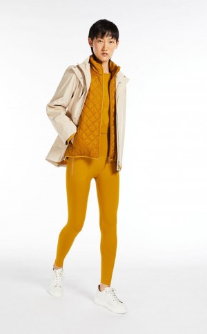 OCHRE MaxMara Technical Fabric Leggings Trousers | MMR593771