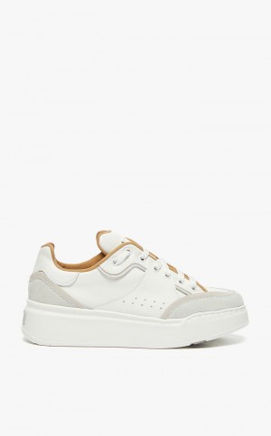 OPTICAL WHITE MaxMara Leather Sneakers | MMR594210