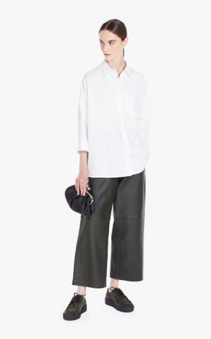 OPTICAL WHITE MaxMara Loose In Striped Poplin Blouses | MMR593594