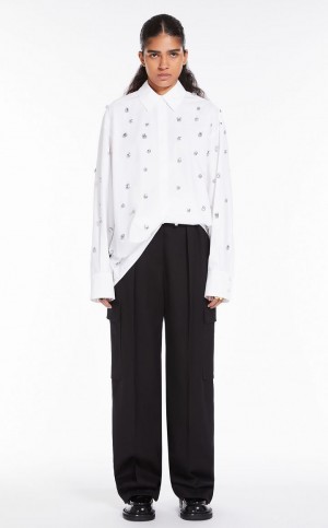 OPTICAL WHITE MaxMara Stone-embroidered Blouses | MMR593557