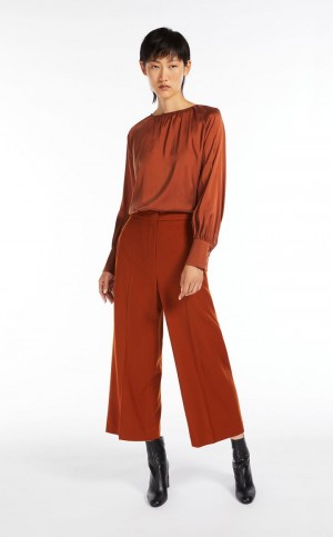 ORANGE MaxMara Silk Satin Blouses | MMR593630