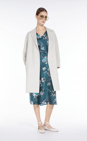 PASTEL GREEN MaxMara Printed Silk Dresses | MMR593356