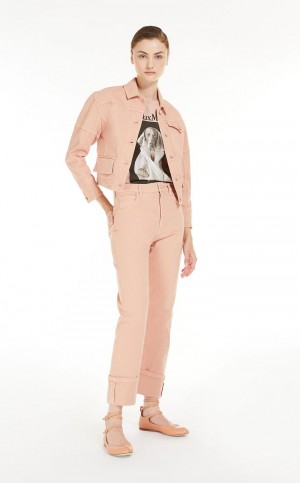 PINK MaxMara Bull Cotton Cropped Jackets | MMR594075