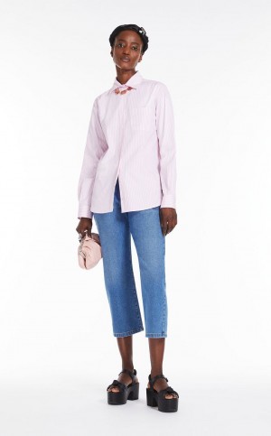 PINK MaxMara Shirt In Cotton Poplin Blouses | MMR593565