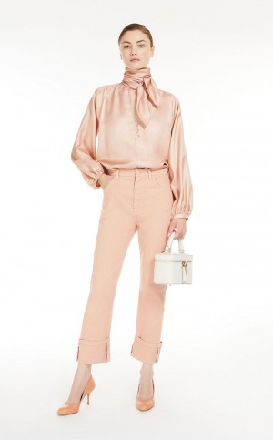 PINK MaxMara Silk Foulard Blouses | MMR593604