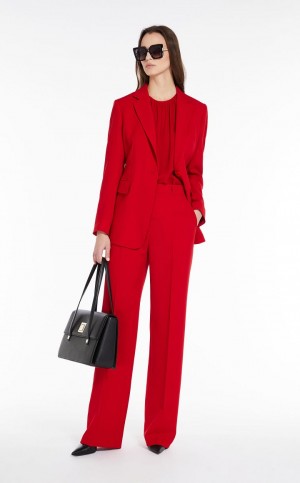 RED MaxMara Long Wool Crepe Suit | MMR593537