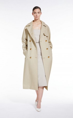 SAND MaxMara Cashmere, Alpaca And Camel Trench Coats | MMR593844