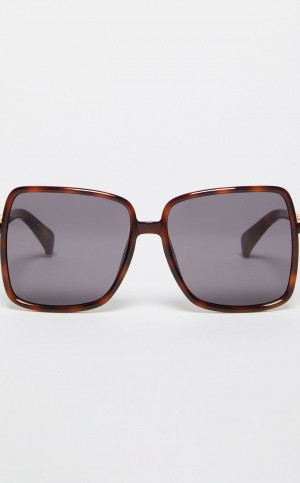 TAWNY BRONZE BROWN MaxMara Oversized Sunglasses | MMR594294