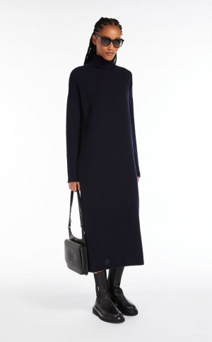 ULTRAMARINE MaxMara Wool And Cashmere Polo-neck Dresses | MMR593301