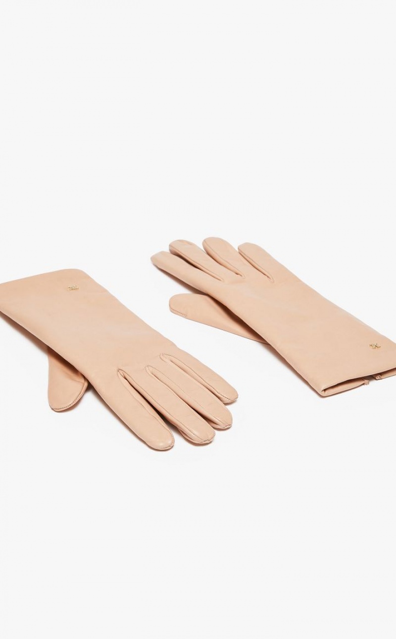 ANTIQUE ROSE MaxMara Nappa Leather Gloves | MMR594233