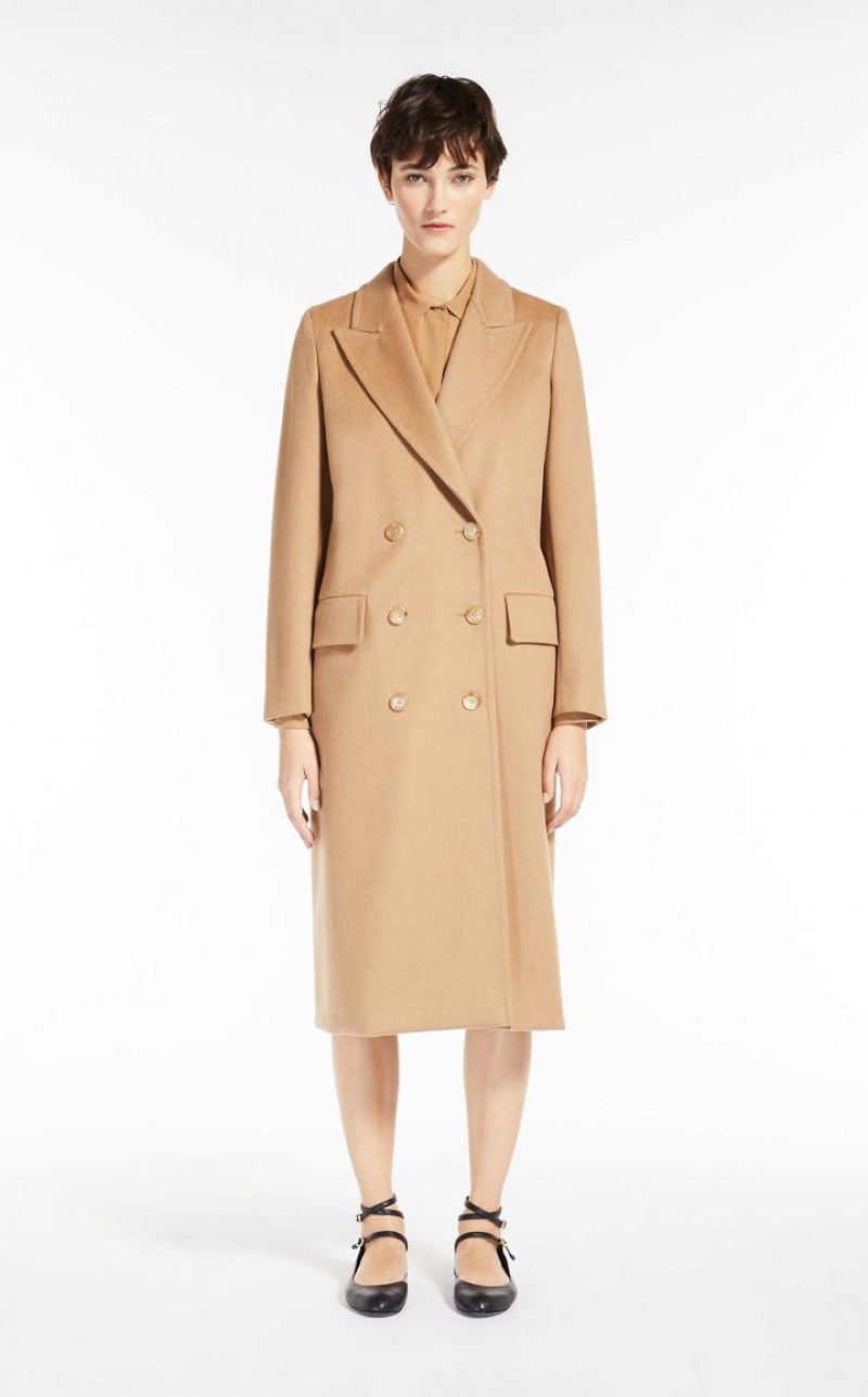 BEIGE MaxMara Double-breasted Camel Trench | MMR593945