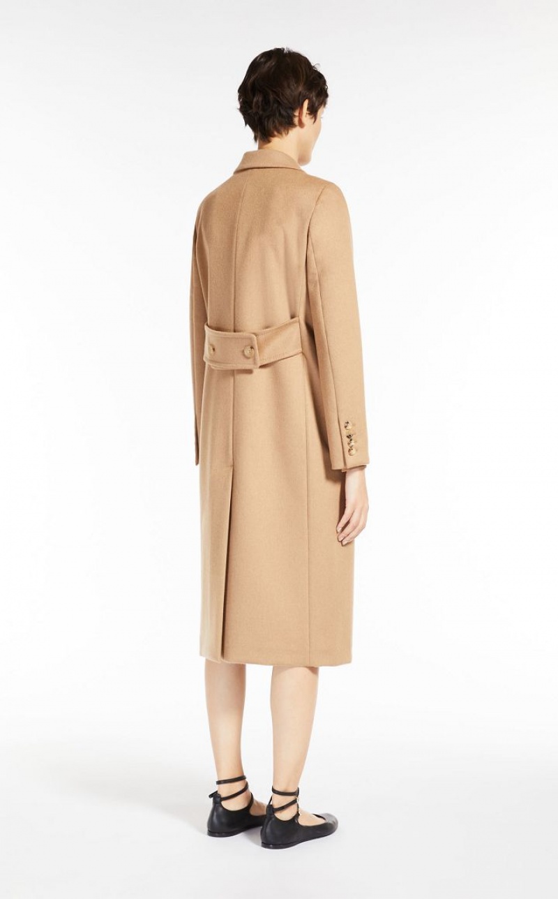 BEIGE MaxMara Double-breasted Camel Trench | MMR593945