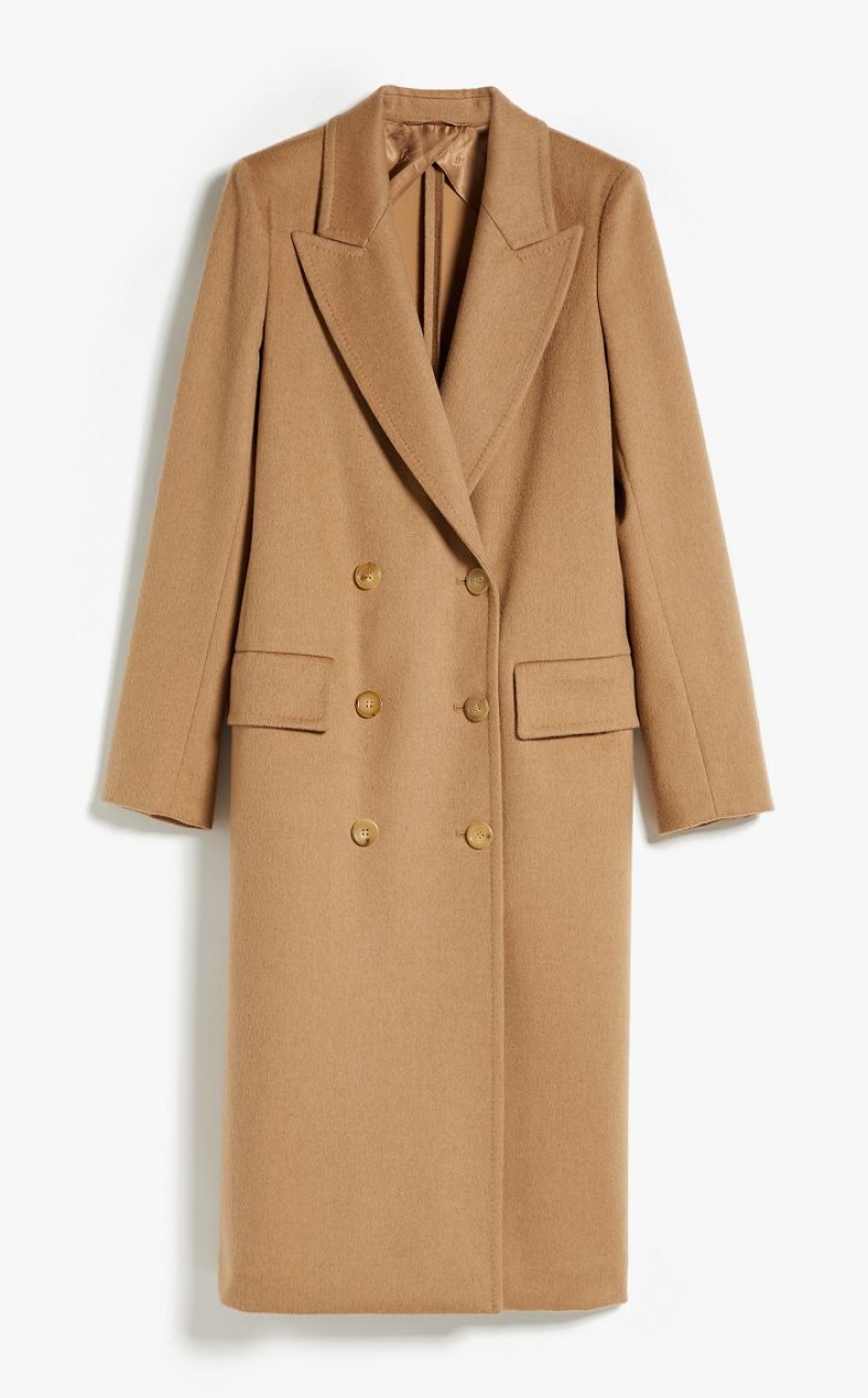 BEIGE MaxMara Double-breasted Camel Trench | MMR593945