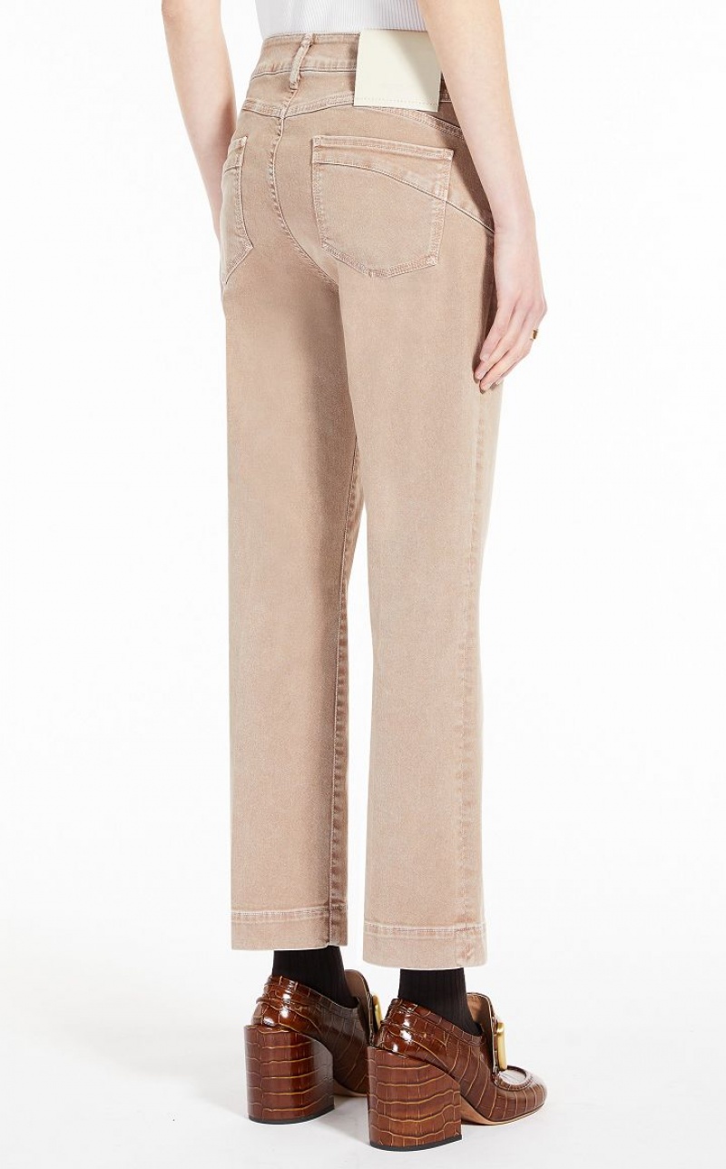 BEIGE MaxMara Flared Stretch Denim Jeans | MMR593763