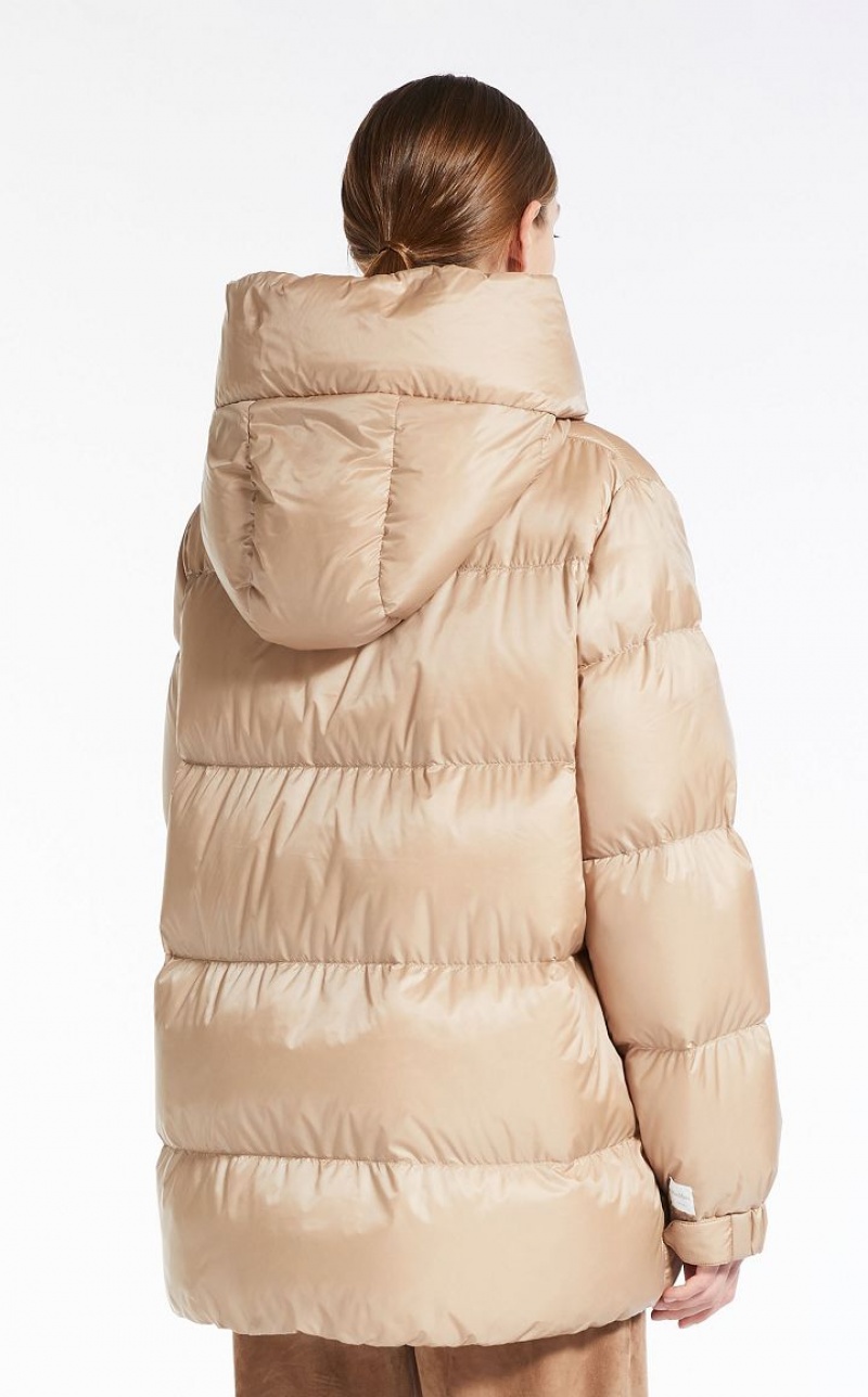 BEIGE MaxMara Quilted Down Jacket In Water-resistant Canvas Padded | MMR593986