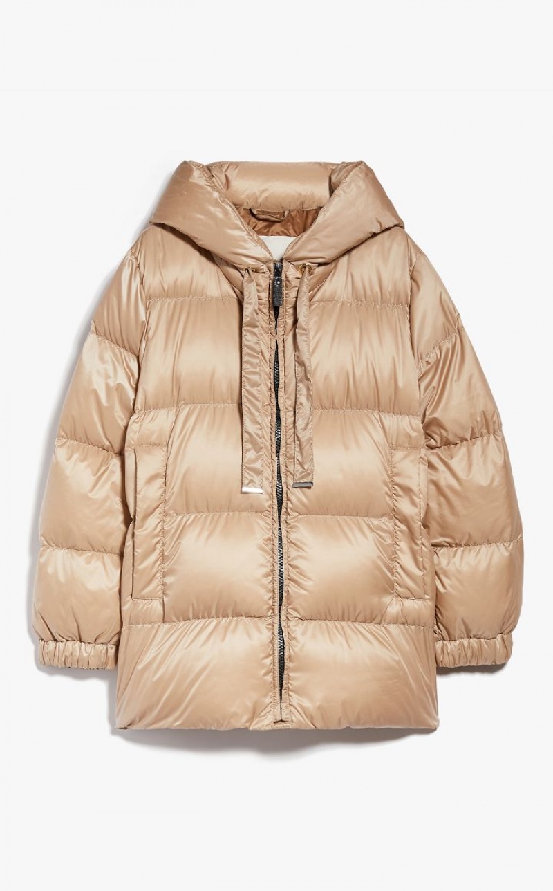 BEIGE MaxMara Quilted Down Jacket In Water-resistant Canvas Padded | MMR593986