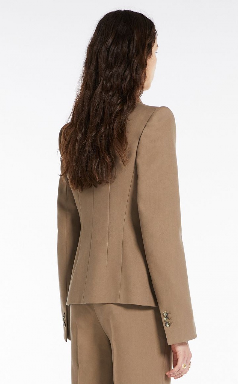 BEIGE MaxMara Slim-fit Double-breasted Blazers | MMR594064