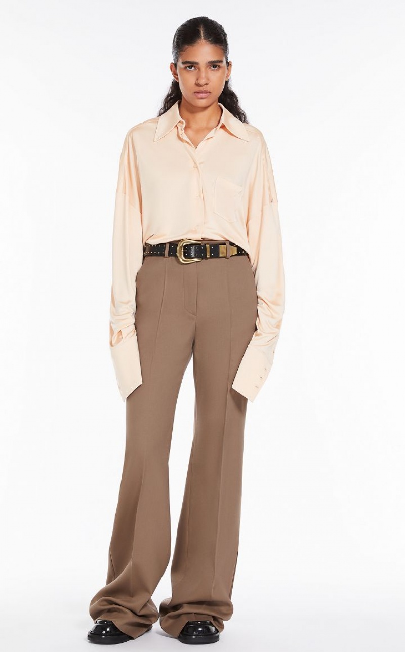 BEIGE MaxMara Wide-leg Trousers | MMR593815