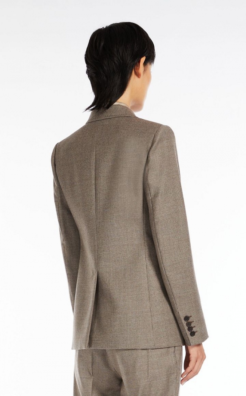 BEIGE MaxMara Wool Flannel Blazers | MMR594059