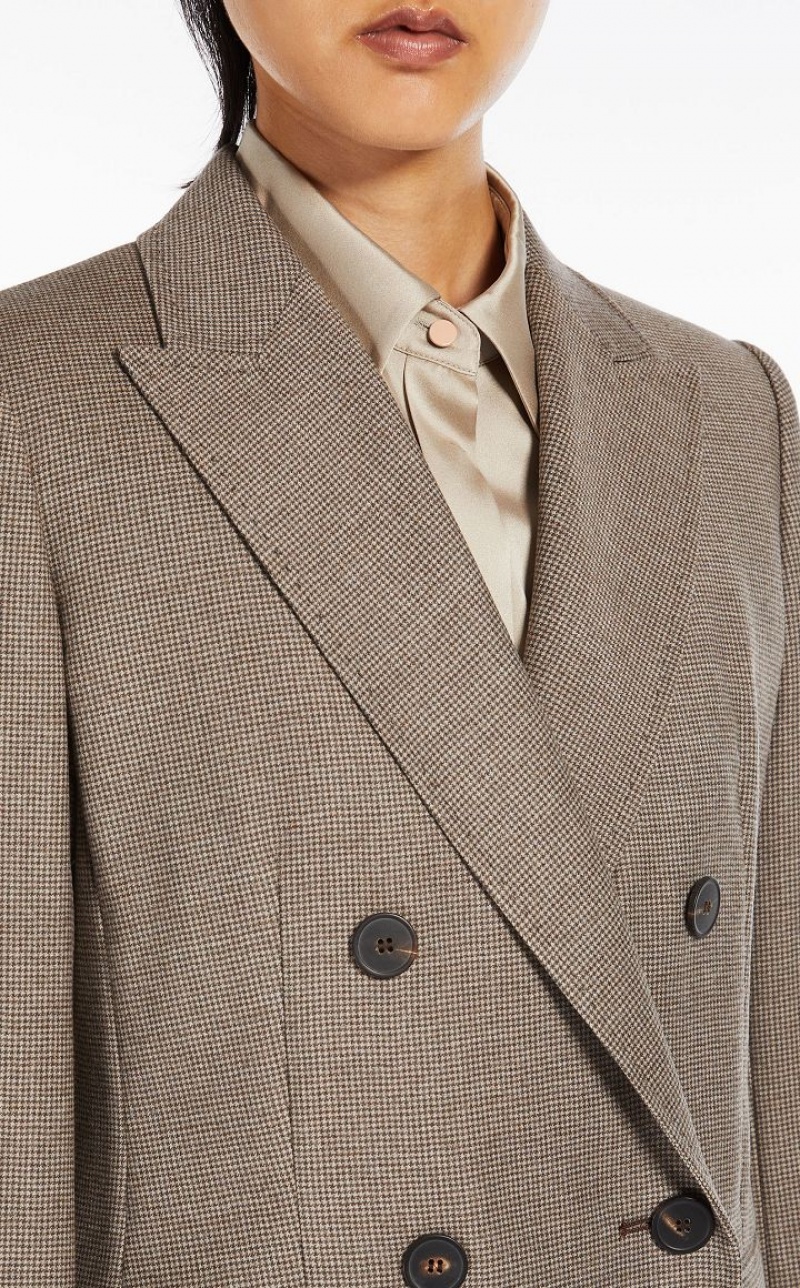 BEIGE MaxMara Wool Flannel Blazers | MMR594059