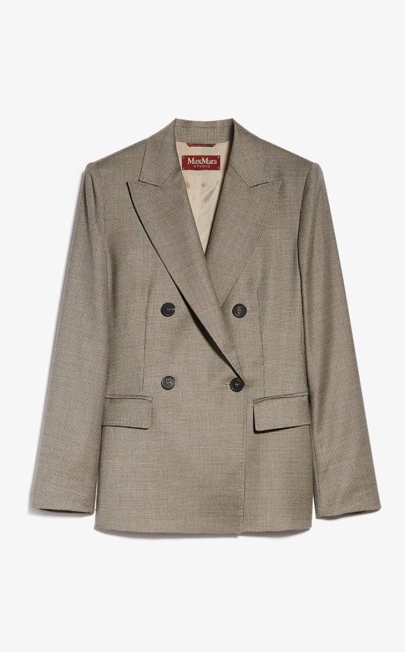 BEIGE MaxMara Wool Flannel Blazers | MMR594059