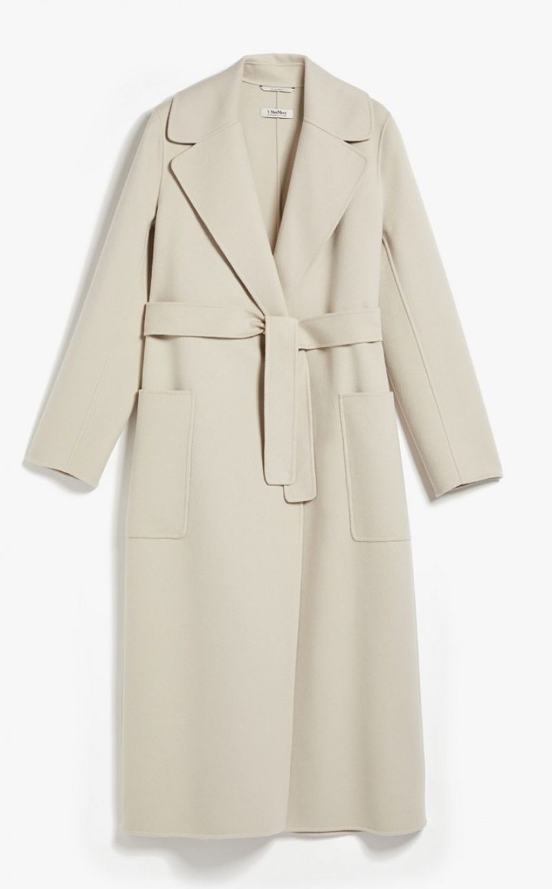 BEIGE MaxMara Wool Robe Coats | MMR593917