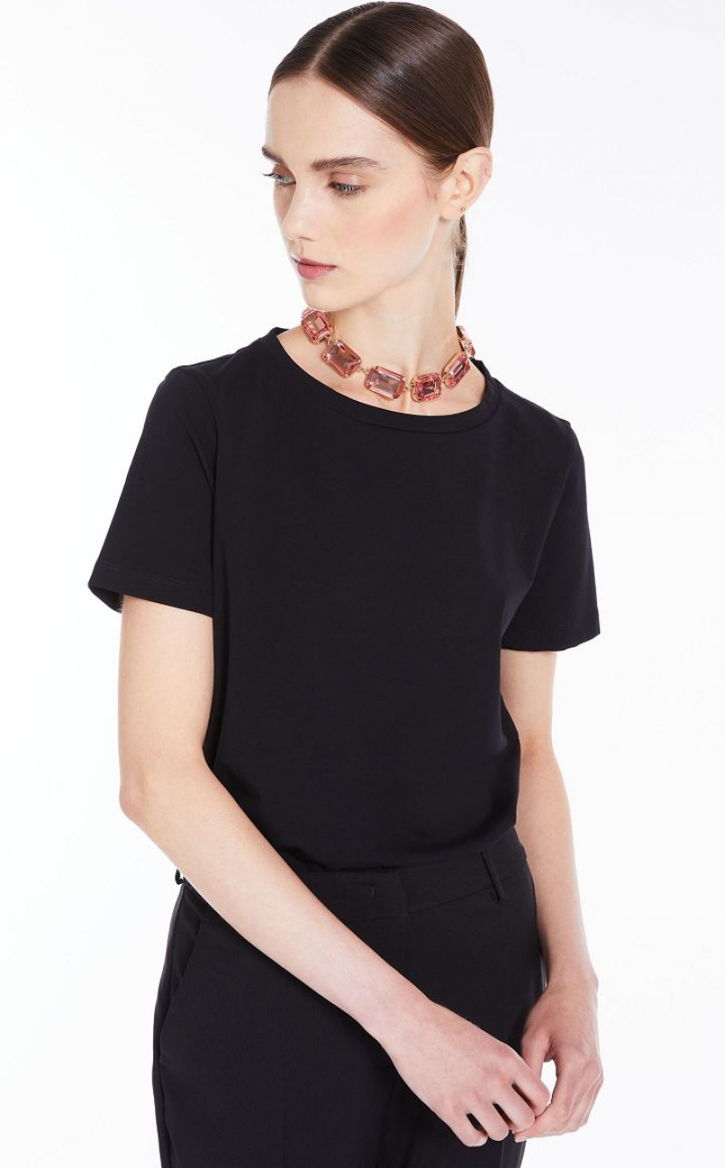 BLACK MaxMara Basic Jersey T-shirts | MMR593667