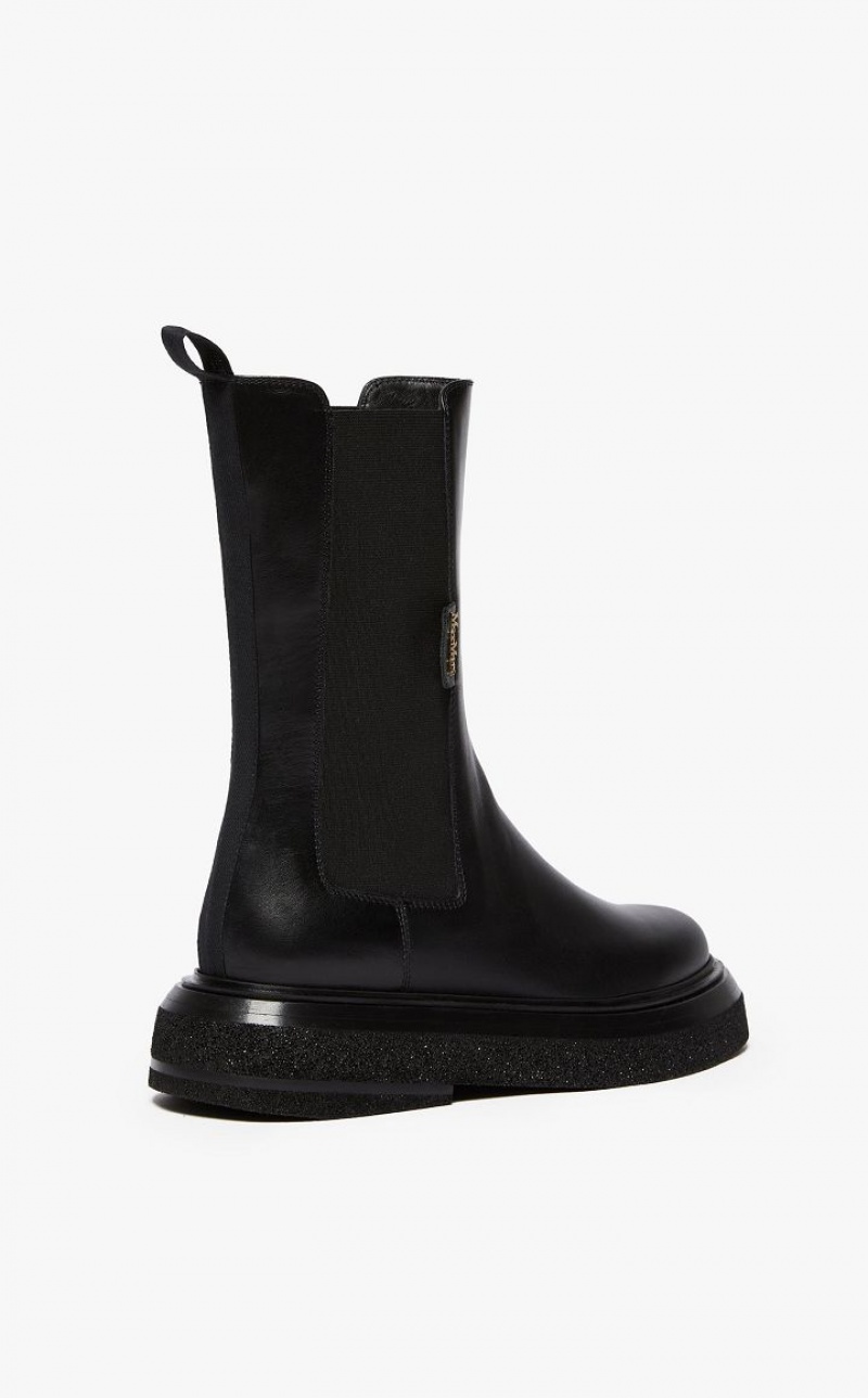 BLACK MaxMara Calfskin Chelsea Ankle Boots | MMR594188