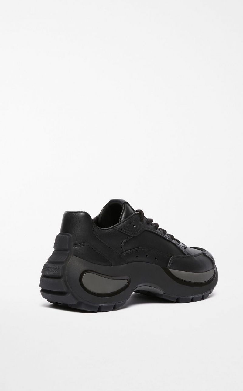 BLACK MaxMara Chunky-sole Leather Sneakers | MMR594211