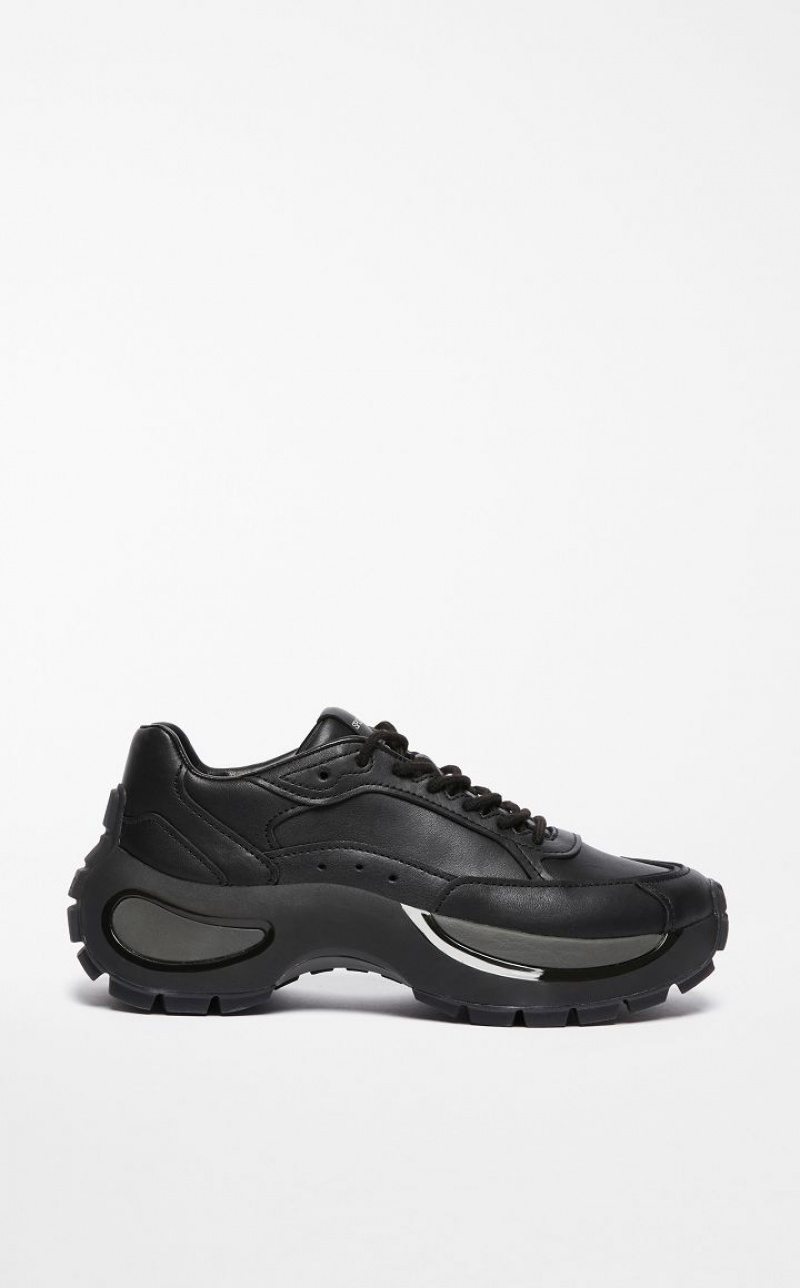 BLACK MaxMara Chunky-sole Leather Sneakers | MMR594211