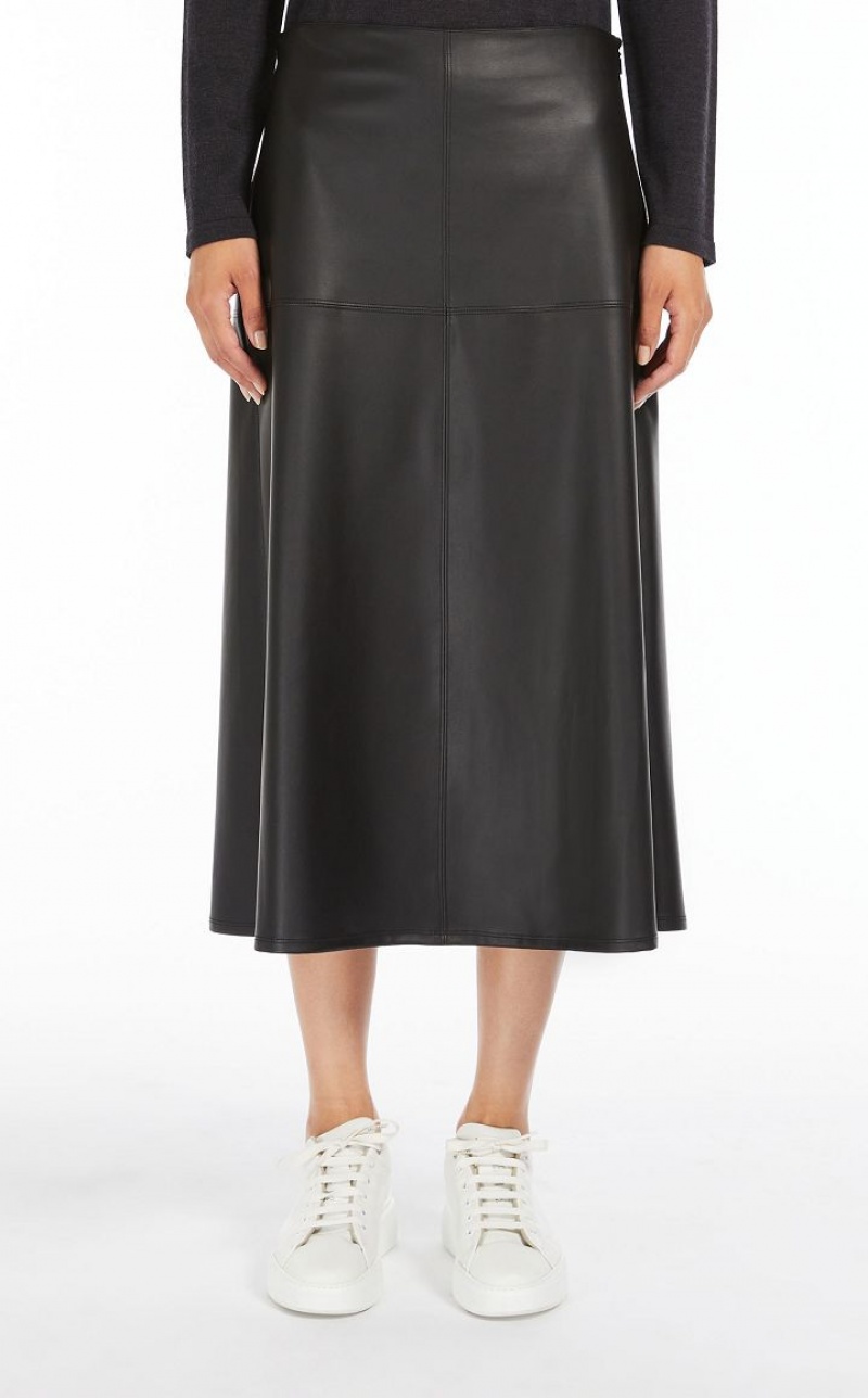 BLACK MaxMara Coated Jersey Skirts | MMR593695