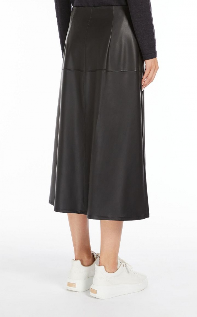 BLACK MaxMara Coated Jersey Skirts | MMR593695