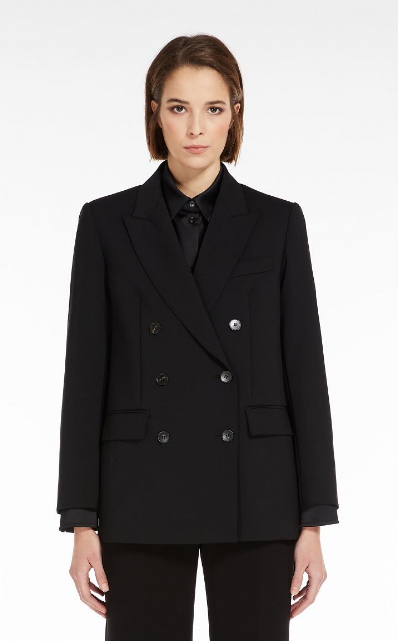 BLACK MaxMara Double-breasted In Wool Fabric Blazers | MMR594044