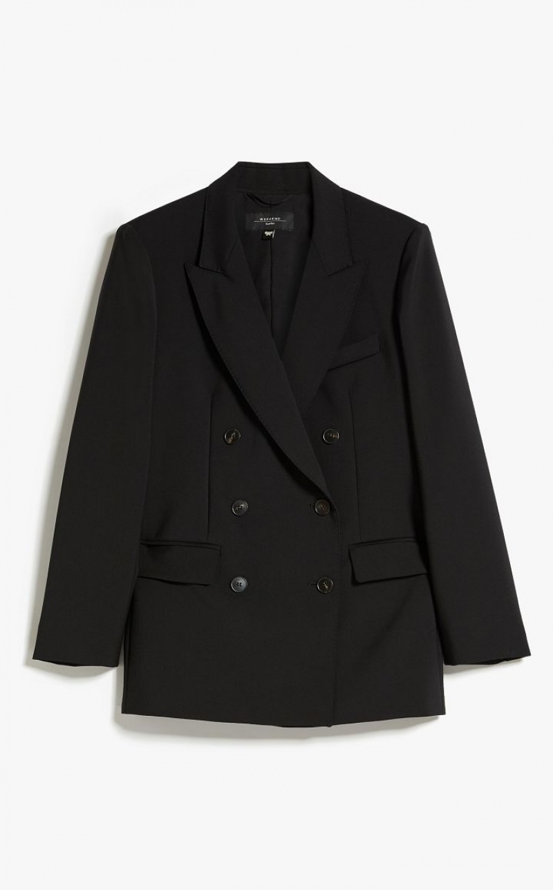 BLACK MaxMara Double-breasted In Wool Fabric Blazers | MMR594044