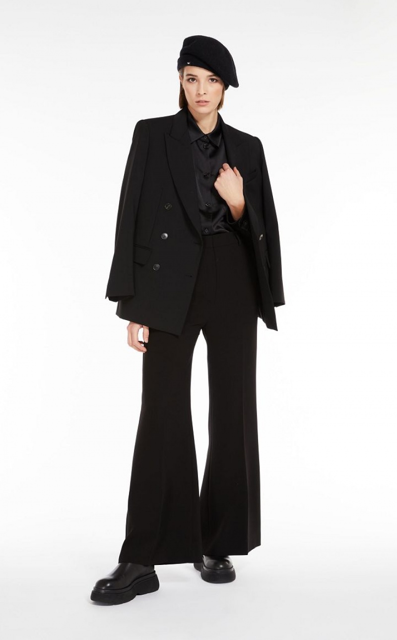 BLACK MaxMara Double-breasted In Wool Fabric Blazers | MMR594044