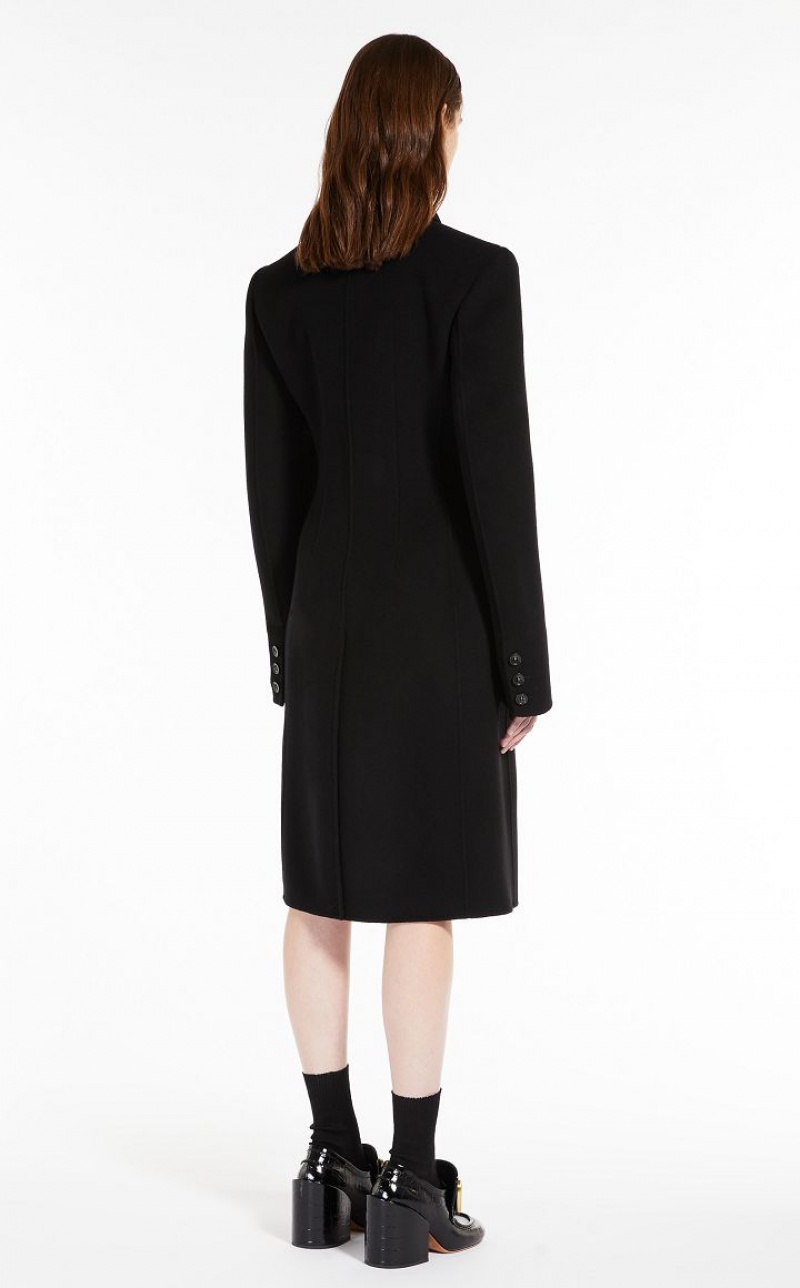 BLACK MaxMara Double-faced Woollen Cloth Coats | MMR593873