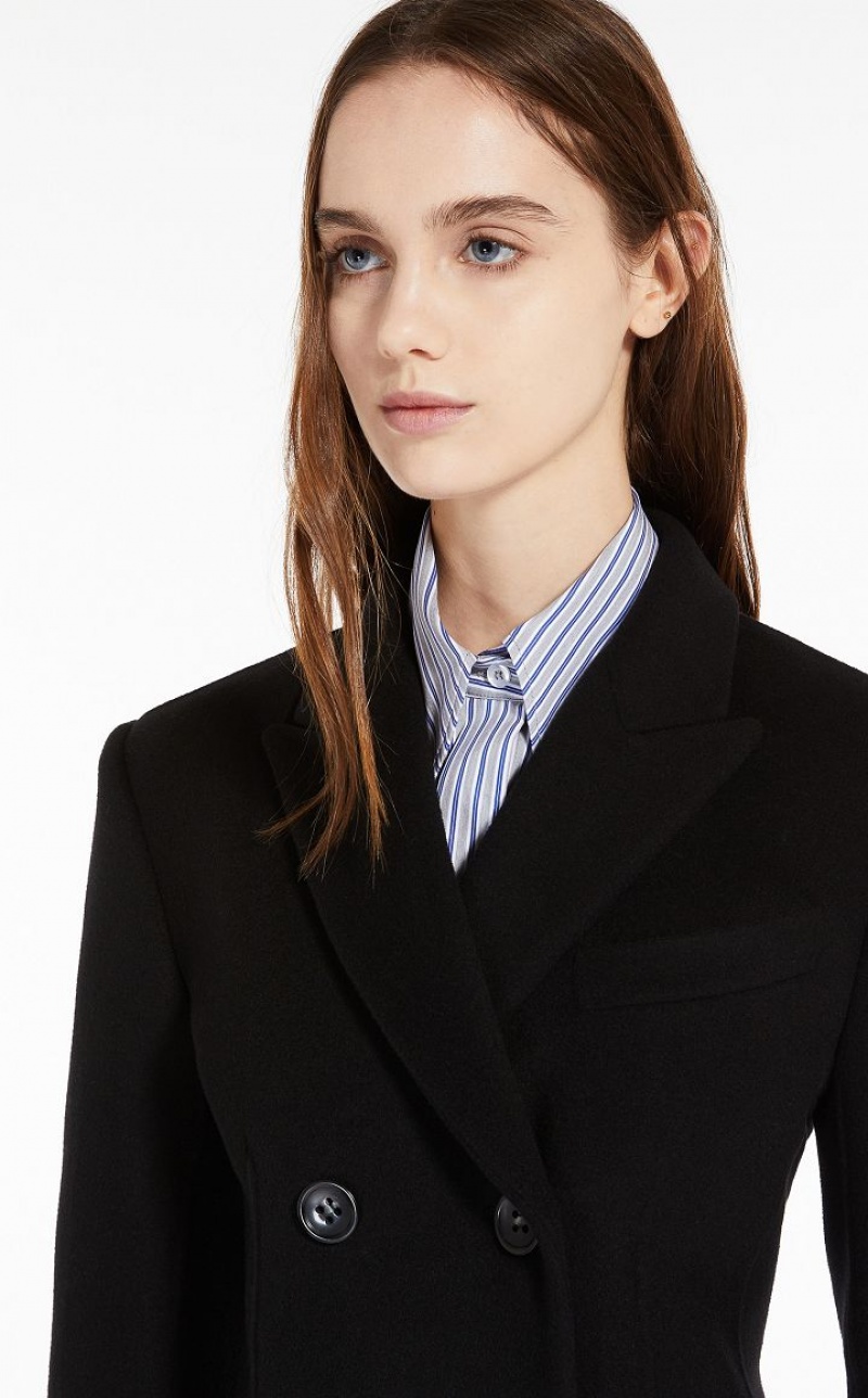 BLACK MaxMara Double-faced Woollen Cloth Coats | MMR593873