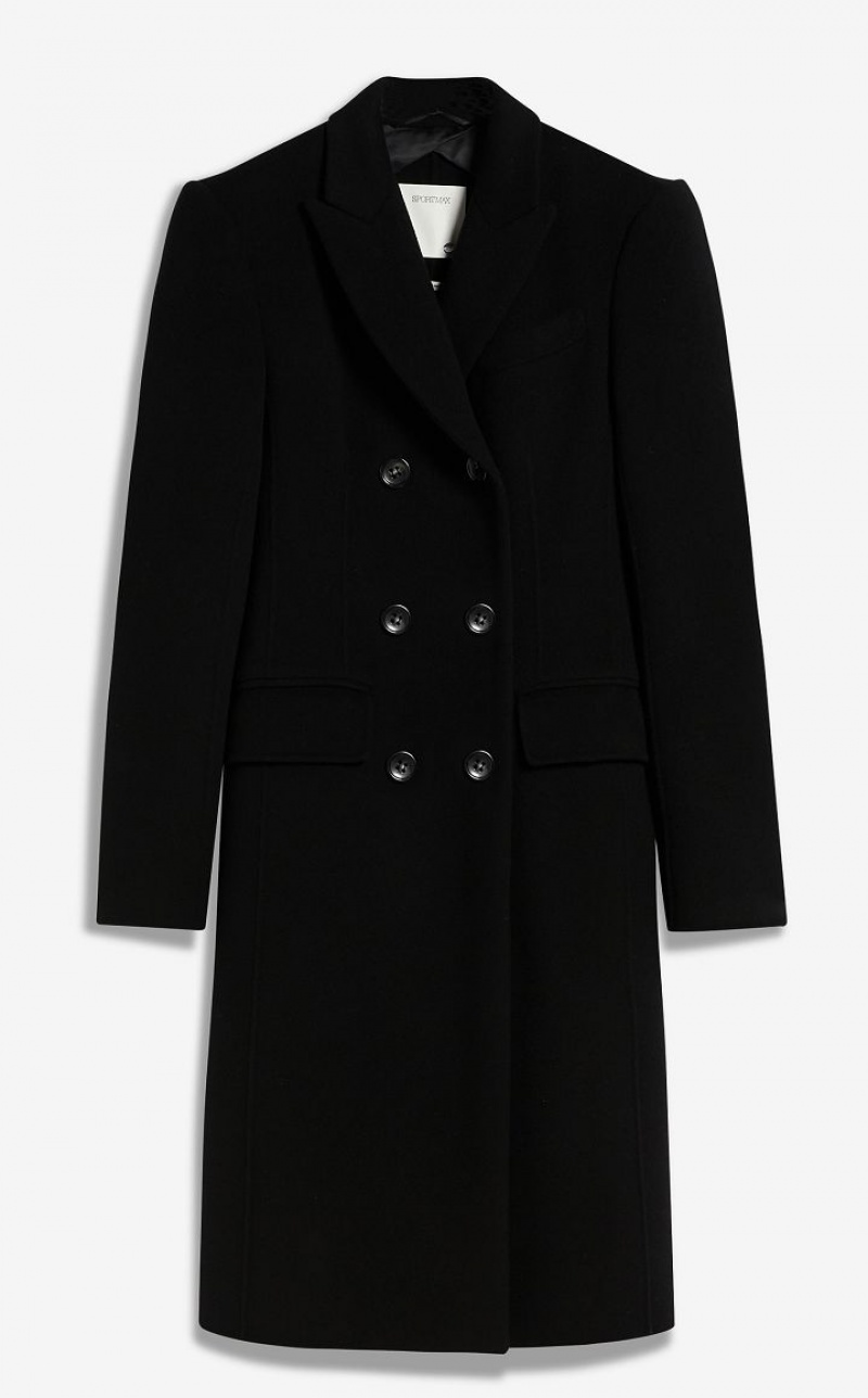 BLACK MaxMara Double-faced Woollen Cloth Coats | MMR593873