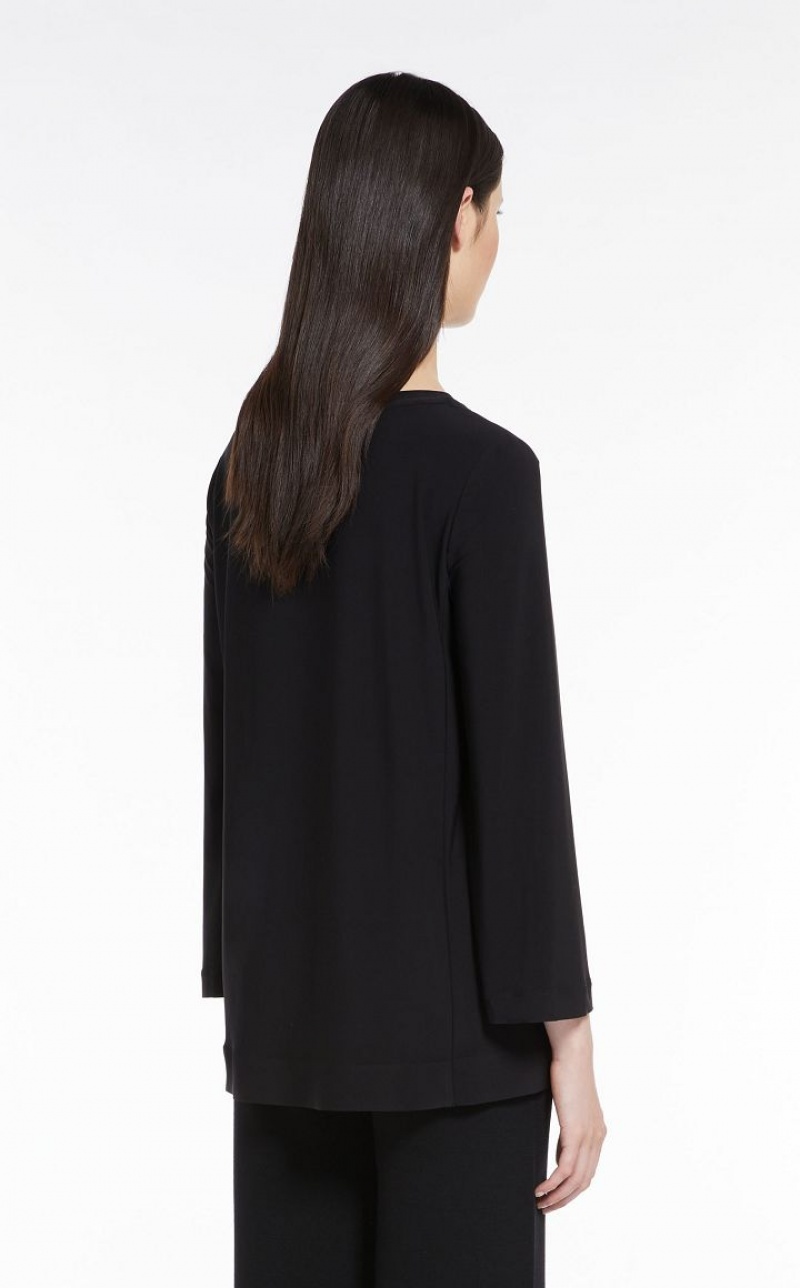 BLACK MaxMara Flared Stretch Jersey Tops | MMR593671