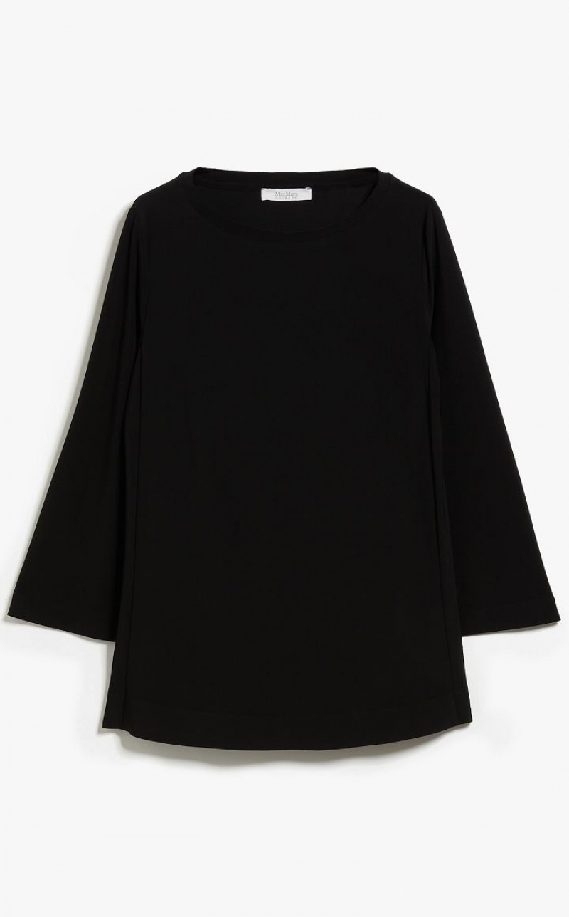 BLACK MaxMara Flared Stretch Jersey Tops | MMR593671