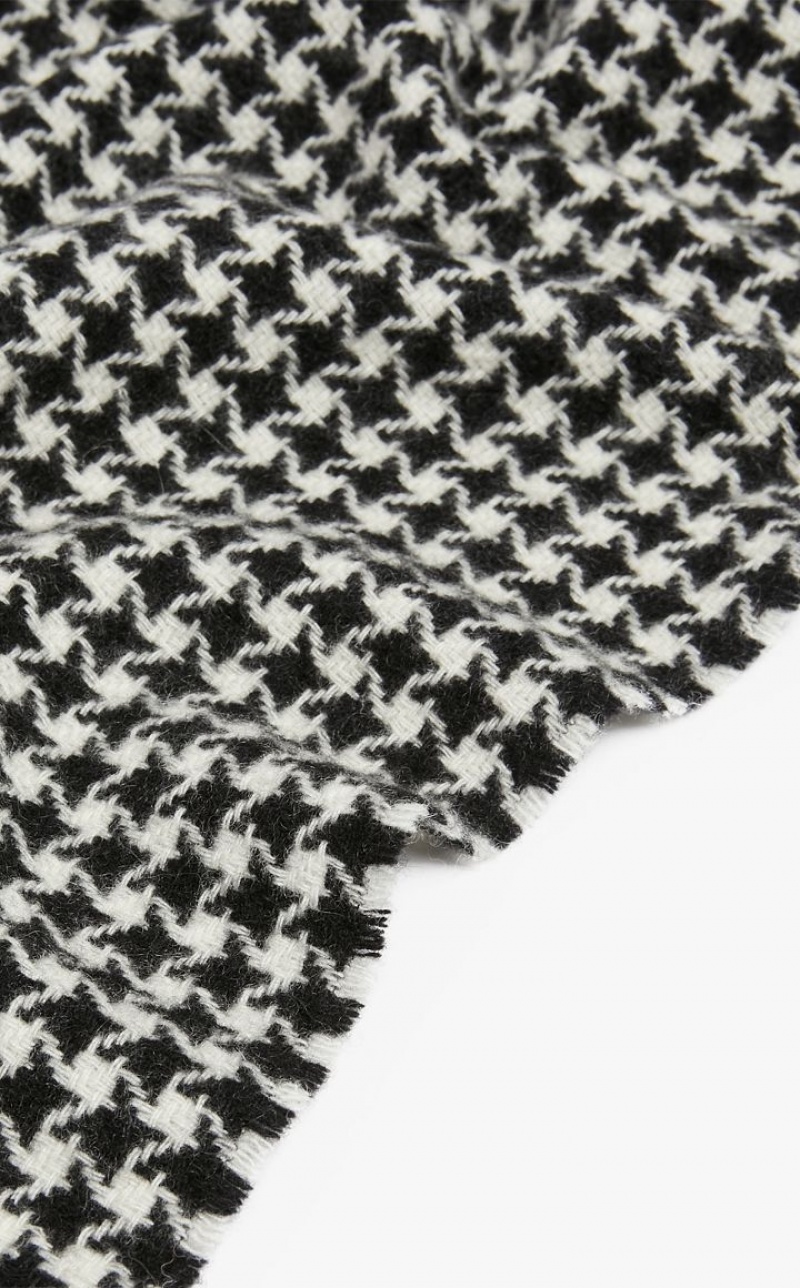 BLACK MaxMara Houndstooth Cashmere Scarf Scarves | MMR594267