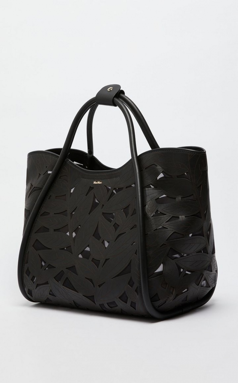 BLACK MaxMara In Carved Leather Marine Bag | MMR594137