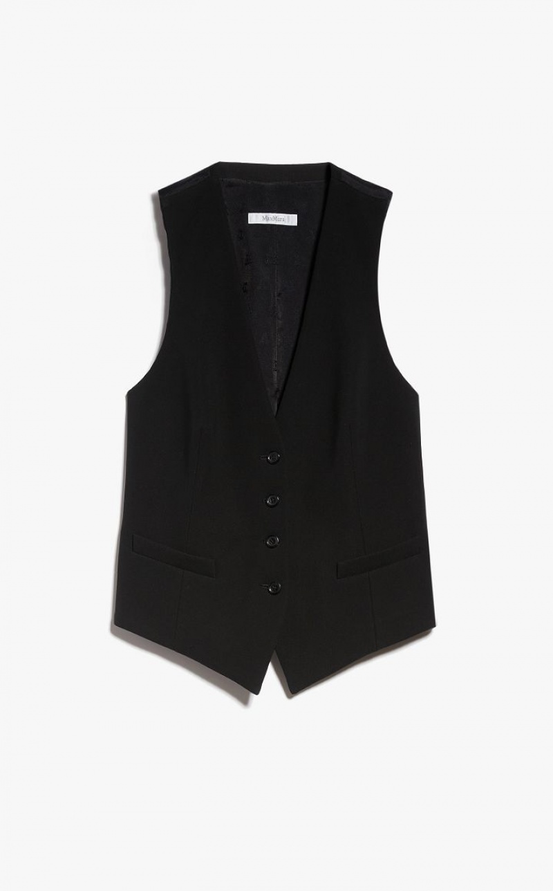 BLACK MaxMara Jersey V-neck Gilet Blazers | MMR594101