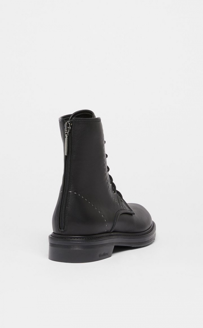 BLACK MaxMara Leather Ankle Boots | MMR594186