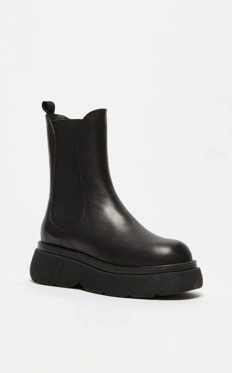 BLACK MaxMara Leather Ankle Boots | MMR594187