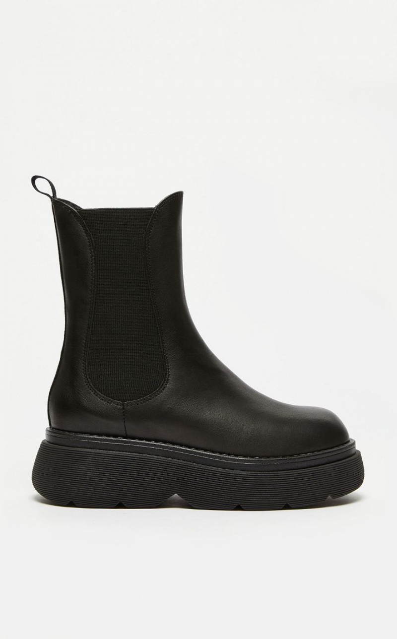 BLACK MaxMara Leather Ankle Boots | MMR594187