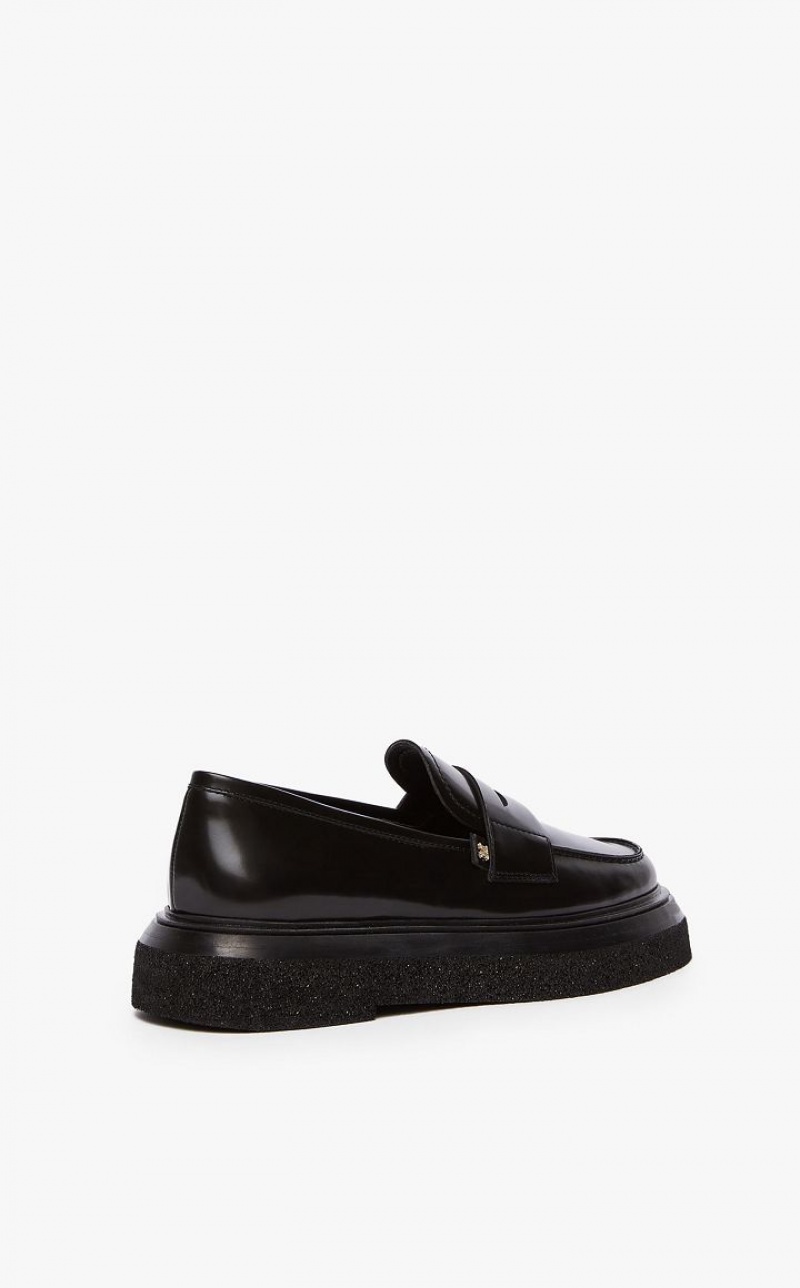 BLACK MaxMara Leather Flat Shoes | MMR594220