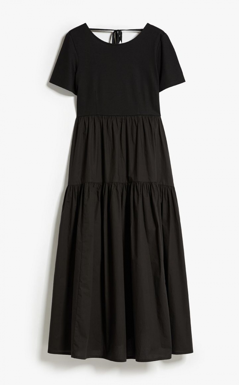 BLACK MaxMara Long In Jersey And Cotton Dresses | MMR593374