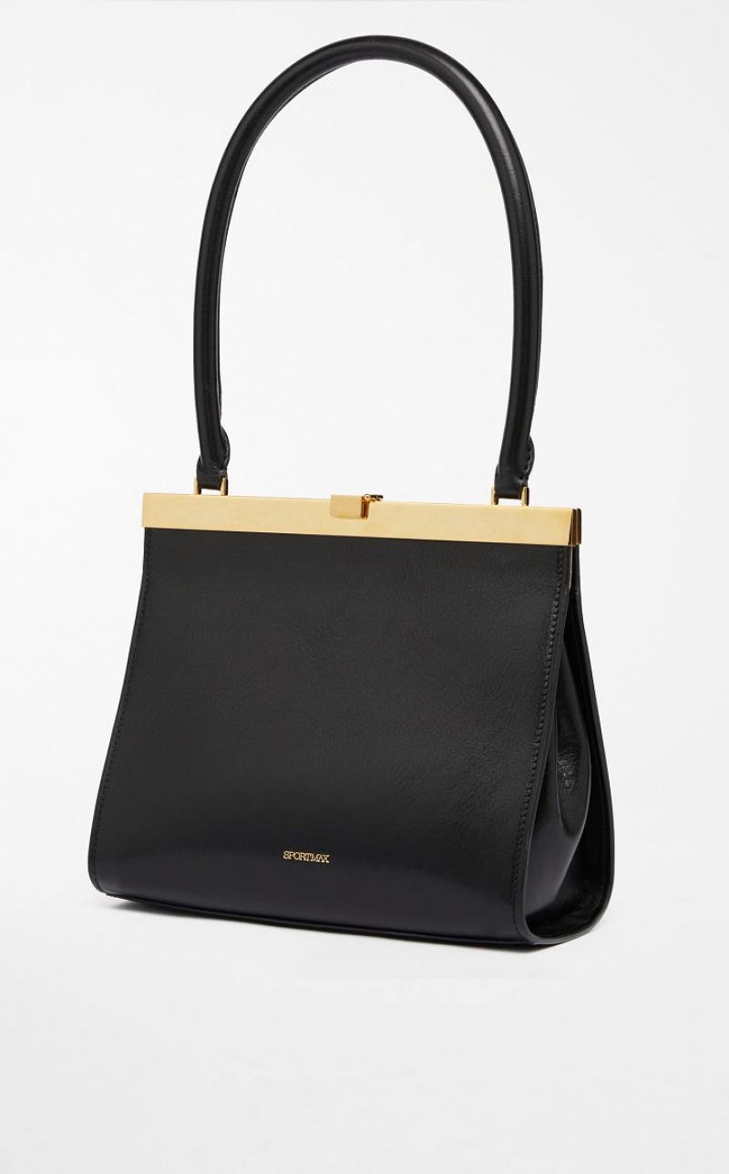 BLACK MaxMara Medium Leather Lizzie Sportmax Bag | MMR594182